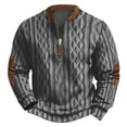 thumbnail image 1 of Fgnfyis Men's Hoodless Sweatshirt 3D Digital Print Casual Large Size Knit Half Zip Pullover for Autumn/Winter Fashion Mens Crewneck Sweatshirt Purple XXL, 1 of 2