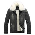 thumbnail image 1 of Fgnfyis Men's Jacket Autumn Winter Coat Fashion Denim Solid Color Lapels Plus Velvet Thicken Top Warm Zipper Retro Mens Winter Coat Black XXXXXXL, 1 of 8