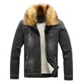 thumbnail image 1 of Fgnfyis Men's Jacket Autumn Winter Coat Fashion Denim Solid Color Lapels Plus Velvet Thicken Top Warm Zipper Retro Mens Winter Coat Yellow XXXL, 1 of 8