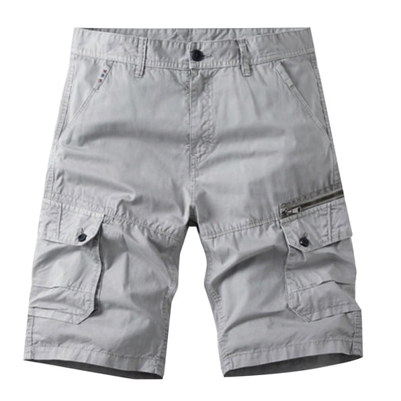 Fgnfyis Men's Loose Fit Outdoor Cargo Shorts with Pockets Plus Size Casual Summer Short Pants for Hiking Camping Travel Men Shorts White 31
