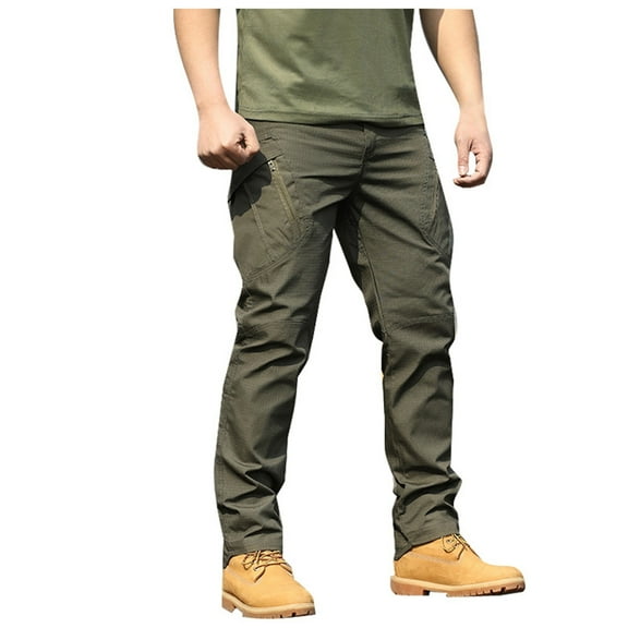 Fgnfyis Men's Overalls Pants Outdoor Elastic Loose Soft Pants Spring and Autumn Pants Cargo Pants for Men Green M