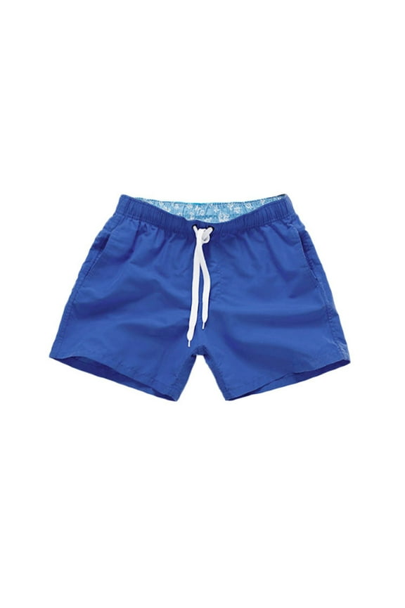 Men Swim Shorts Pants Loose Workout Swim Pants 3 Inch Beach Quarter Swimwear Comfortable Mens Swim Trunks Dark Blue M