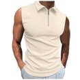 thumbnail image 1 of Fgnfyis Men's Sleeveless Shirts for Casual Wear Versatile Holiday Tops Sports Vests Trendy Summer Garments Comfortable Everyday Attire Tank Tops for Men Khaki XL, 1 of 5