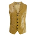 thumbnail image 1 of Fgnfyis Men's Slim Fit Leather Tank Top Stylish PU Leather Vest for Casual Wear Trendy Design for Layering and Fashion-Forward Looks Tank Top for Men Yellow XL, 1 of 8