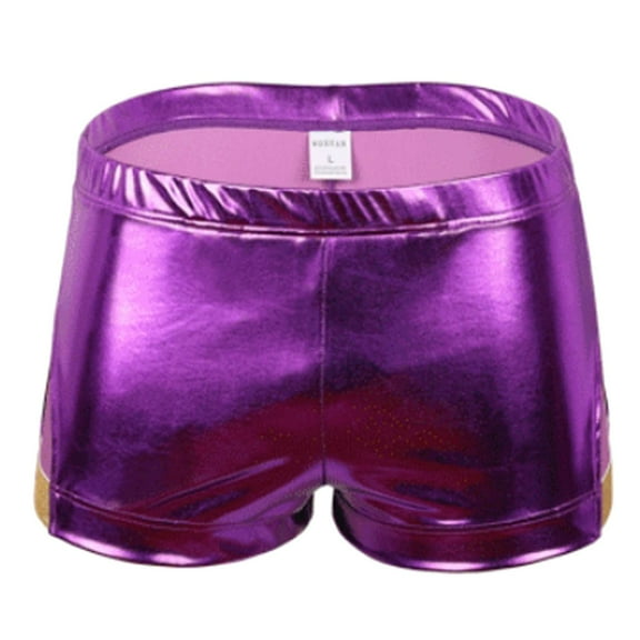 Fgnfyis Men's Sports Bronzed Solid Color Smooth with Pocket Pockets Mens Boxer Briefs Purple L