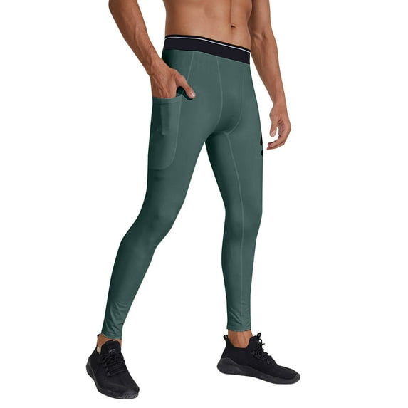 Fgnfyis Men's Sports Tight Basketball and Football Training Leggings Running Fitness Pants Men's Pants Green XXL