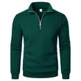 thumbnail image 1 of Fgnfyis Men's Stand up Collar Half Zipper Casual Fashionable Loose Large Sized Sporty Pullover Long Sleeved Sweatshirt Mens Sweatshirts Dark Green S, 1 of 2
