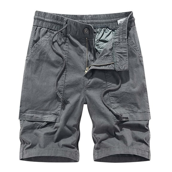 Fgnfyis Men's Summer Camping Trend Loose Casual Pants Stretch Washed Cargo Shorts Mens Shorts Dark Gray 29