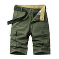 thumbnail image 1 of Fgnfyis Men's Summer Loose Casual Solid Color Cargo Shorts Mens Shorts Green 30, 1 of 3