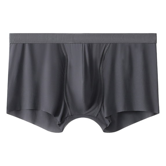Fgnfyis Men's Underwear Ice Silk Flat Corner Underwear Thin Breathable Quadrangle Pants with No Heading Men's Briefs Grey XXL