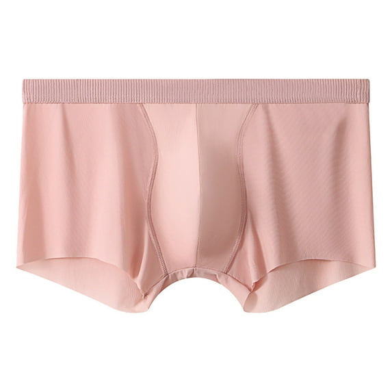 Fgnfyis Men's Underwear Ice Silk Flat Corner Underwear Thin Breathable Quadrangle Pants with No Heading Men's Briefs Pink XXL