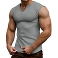 thumbnail image 1 of Fgnfyis Men's V-Neck Sleeveless Tank Tops Casual Lightweight Summer Wear for Outdoor Activities Gym and Home Tank Top Men Grey XXL, 1 of 5