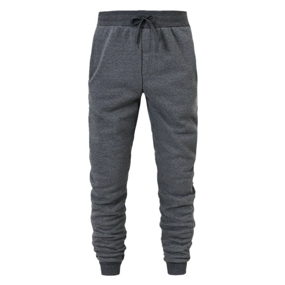 Fgnfyis Men's Workout Sweat Pants Elastic Drawstring Gym Jogger Pants with Pockets Sweatpants for Men Dark Gray M