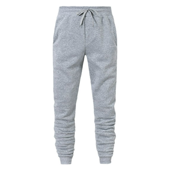 Fgnfyis Men's Workout Sweat Pants Elastic Drawstring Gym Jogger Pants with Pockets Sweatpants for Men Grey XXXL