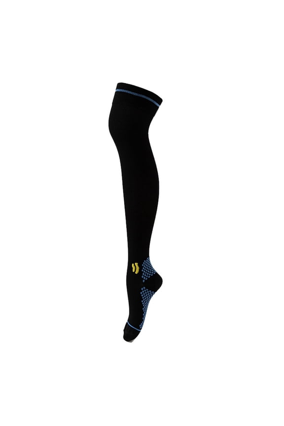Men's and Women's Lengthened Over The Knee Sports Muscle Socks Leg Warmers Pressure Socks Compression Socks Knee High Stockings Black