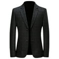 thumbnail image 1 of Fgnfyis Mens Blazer Jacket Male Autumn Wear Suit Jacket High End Business Casual Plaid Suit Mens Upper Garment Mens Coat Black 170=M, 1 of 3