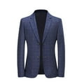 thumbnail image 1 of Fgnfyis Mens Blazer Jacket Male Autumn Wear Suit Jacket High End Business Casual Plaid Suit Mens Upper Garment Mens Coat Blue 195=XXXXL, 1 of 7