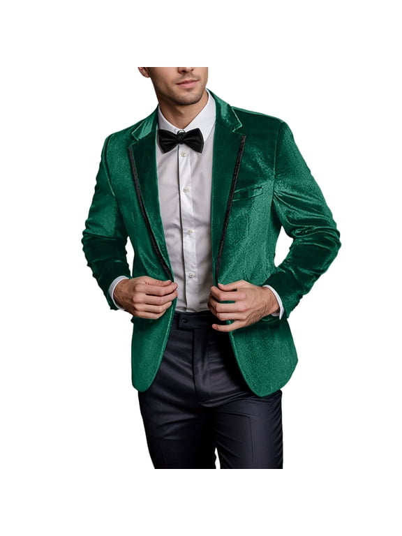 Mens Blazer Jacket Mens Button Wedding Ceremonial Tuxedo for Formal Events Business and Smart Casual Attire Mens Coat Green XXXXL