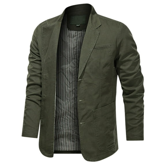 Fgnfyis Mens Blazer Mens Fashion Camouflage Pocket Cardigan Suit Button Sweater Jacket for Casual and Smart Wear Mens Jackets Army Green L