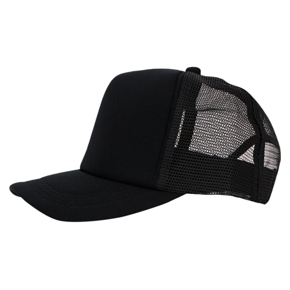Fgnfyis Mens Cap Solid Color Light Plate Embroidery Unisex Sunscreen Breathable Mesh Outdoor Womens Trucker Hats Black M