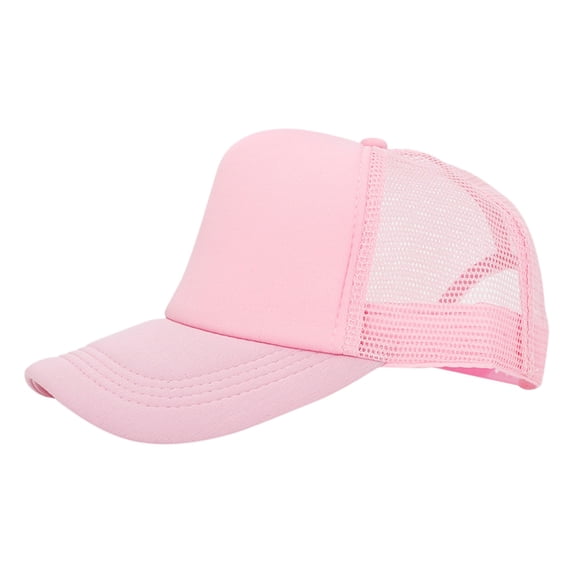 Fgnfyis Mens Cap Solid Color Light Plate Embroidery Unisex Sunscreen Breathable Mesh Outdoor Womens Trucker Hats Pink M