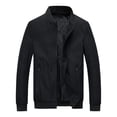 thumbnail image 1 of Fgnfyis Mens Coat Lightweight Zip up Slim Fit Windbreaker Track Jacket Spring Fall Pockets Mens Jackets Casual Stylish Black XL, 1 of 4