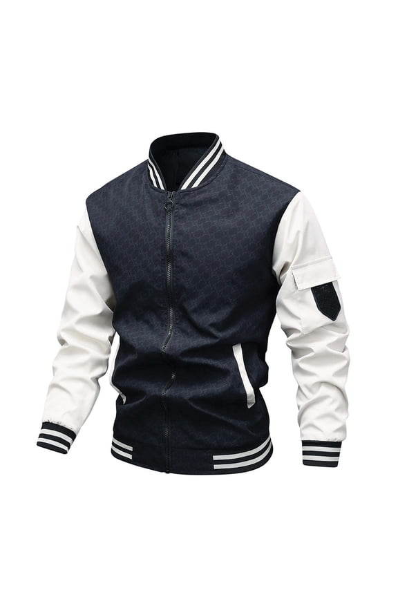 Mens Coats 2026 Spring Autumn Cardigan Ribbed Bottom Casual Sports Top Work Jackets for Men Black XXXXL