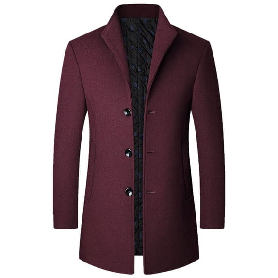 Fgnfyis Mens Coats Casual Lapel Woolen Blend Mid Length Overcoat Jacket for Men Mens Winter Jacket XXL