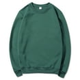 thumbnail image 1 of Fgnfyis Mens Crewneck Sweatshirts Solid Color Winter Round Neck Pullover Tops Casual Loose Comfortable Lightweight Trendy Sweatshirt Dark Green S, 1 of 3