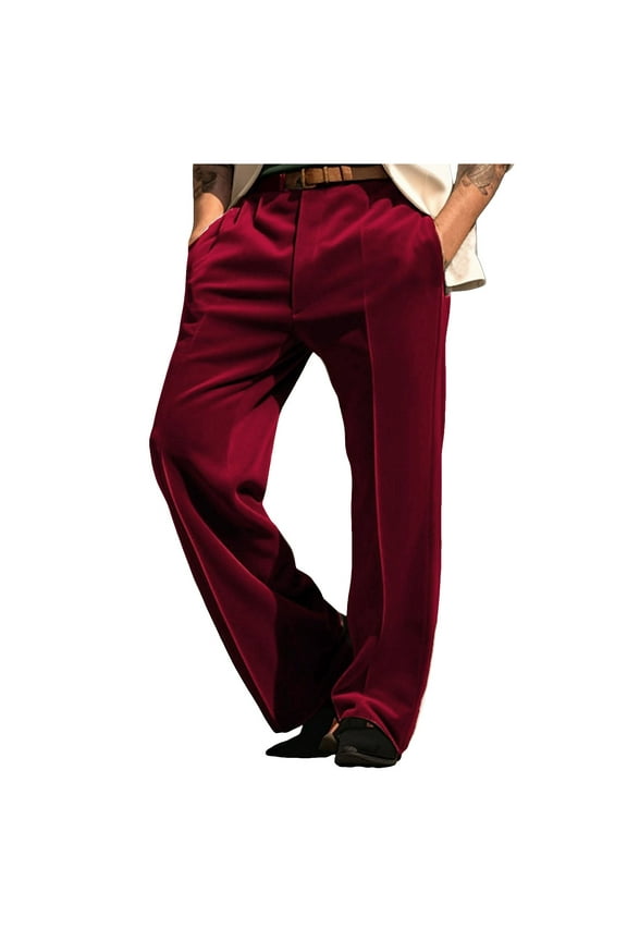 Mens Dress Pants Trousers Casual Pants Velvet Pants Front Pocket Straight Leg Grid Comfort Business Daily Holiday Velvet Fashion Modern Pant Mens Pants S