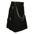 thumbnail image 1 of Fgnfyis Mens Fashion Scottish Style Zipper Solid Color Pleated Skirt Pants for Men Black_001 XXL, 1 of 5