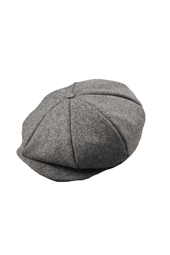 Mens Hat Unisex Solid Color Newsboy Cap Cabbie Flat Cap for Men and Women Casual Style Grey