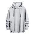 thumbnail image 1 of Fgnfyis Mens Hooded Sweatshirt Casual Long Sleeve Drawstring Knit Pullover Hoodies Mens Hoodies Grey XXXL, 1 of 4