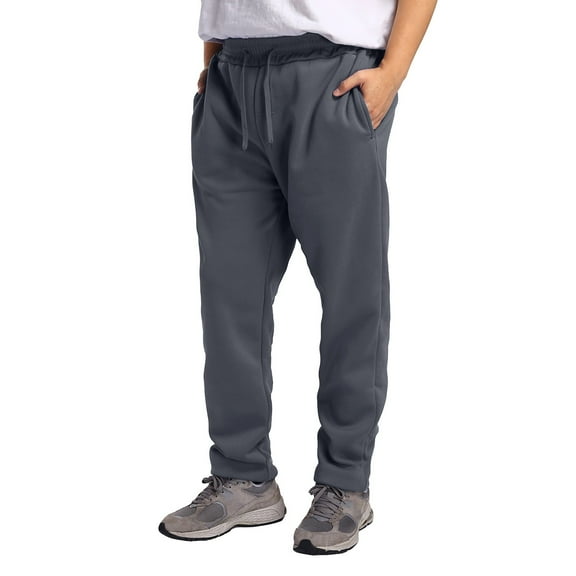 Fgnfyis Mens Hop Pants Casual Solid Color Track Lace up Workout Pants with Pocket Pants for Men Dark Gray S