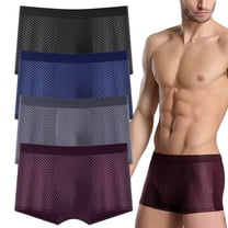 Fgnfyis Mens Ice Mesh Underwear Mens 4 Pack Multiple Pack Pure Colour Loop Underwear for Men A XXXXL