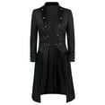 thumbnail image 1 of Fgnfyis Mens Jacket Fashion Court Retro Dress Punk Tuxedo Tailcoat Gothic Stand Collar Coats for Men Black XL, 1 of 8