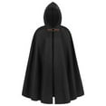 thumbnail image 1 of Fgnfyis Mens Jacket Halloween Hooded Cape Shawl Robe Cloak Performance Mens Coats Black One Size, 1 of 6