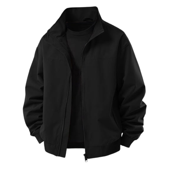 Fgnfyis Mens Jacket Mens Casual Jackets Lightweight Comfortable Zip up Loose Fit Sports Outerwear for Daily Wear and Outdoor Activities Winter Coats for Men Black L