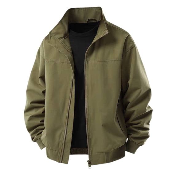 Fgnfyis Mens Jacket Mens Casual Jackets Lightweight Comfortable Zip up Loose Fit Sports Outerwear for Daily Wear and Outdoor Activities Winter Coats for Men Green XL