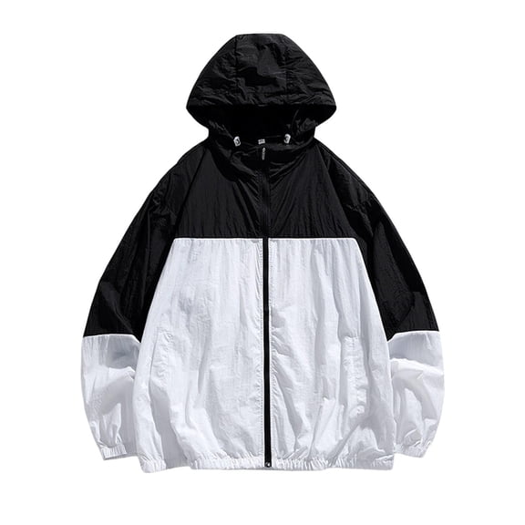 Fgnfyis Mens Jacket Summer Sun Protective Clothing for Men and Women Thin Hooded Jacket Upf Shirt Mens Coats White M