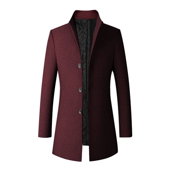 Fgnfyis Mens Jacket Winter Autumn Winter Casual Fashion Wool Blend Mid Length Coat Trench Coat Classic Mens Winter Coat A M