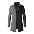 thumbnail image 1 of Fgnfyis Mens Jacket Winter Autumn Winter Casual Fashion Wool Blend Mid Length Coat Trench Coat Classic Mens Winter Coat Grey M, 1 of 8