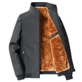 thumbnail image 1 of Fgnfyis Mens Jacket Winter Jacket Stand Collar Sweat Jacket Without Hood Warm Leisure Zip up Mens Jacket Mens Coats Grey XXXL, 1 of 4