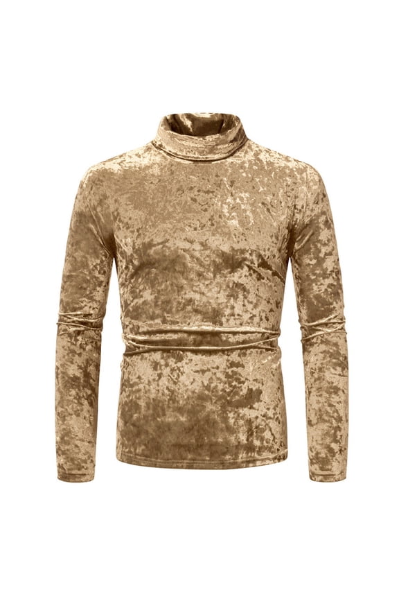 Mens Jacket Winter Velvet Stand Collar Long Sleeve Base Layer Shirt Thermal Underwear Top for Cold Weather Coats for Men Gold XL