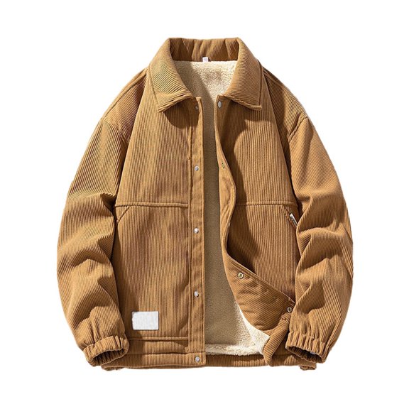 Fgnfyis Mens Jackets 2026 Fall Winter Trend Fashion Casual Jacket Retro Style Outerwear for Men Mens Coat Coffee M