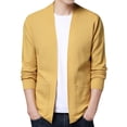 thumbnail image 1 of Fgnfyis Mens Jackets Autumn Fashion Leisure Solid Thin Pocket Cardigan Sweater Baseball Jacket Mens Coat Yellow XXXL, 1 of 6