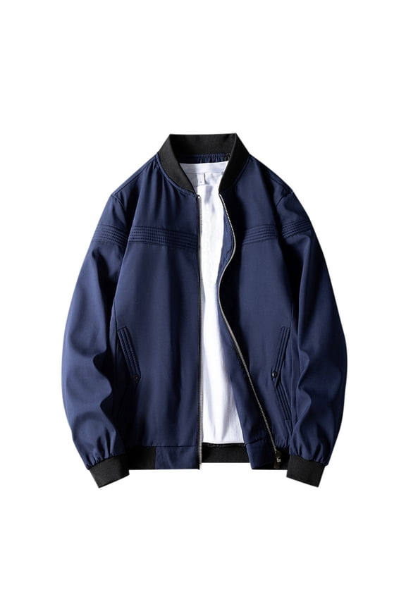 Mens Jackets Casual Stylish 2026 Spring Autumn Korean Version Trend Casual Slim Fashion Zipper Unisex Jacket Tops Winter Coats for Men Blue XXXL