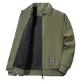 thumbnail image 1 of Fgnfyis Mens Jackets Corduroy Lapel Plus Size Baggy Overalls Jacket Men Winter Jacket Army Green XXXXL, 1 of 2