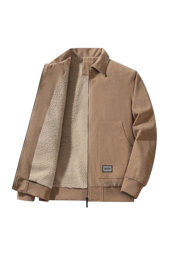 Mens Jackets Corduroy Lapel Plus Size Baggy Overalls Jacket Men Winter Jacket Yellow L