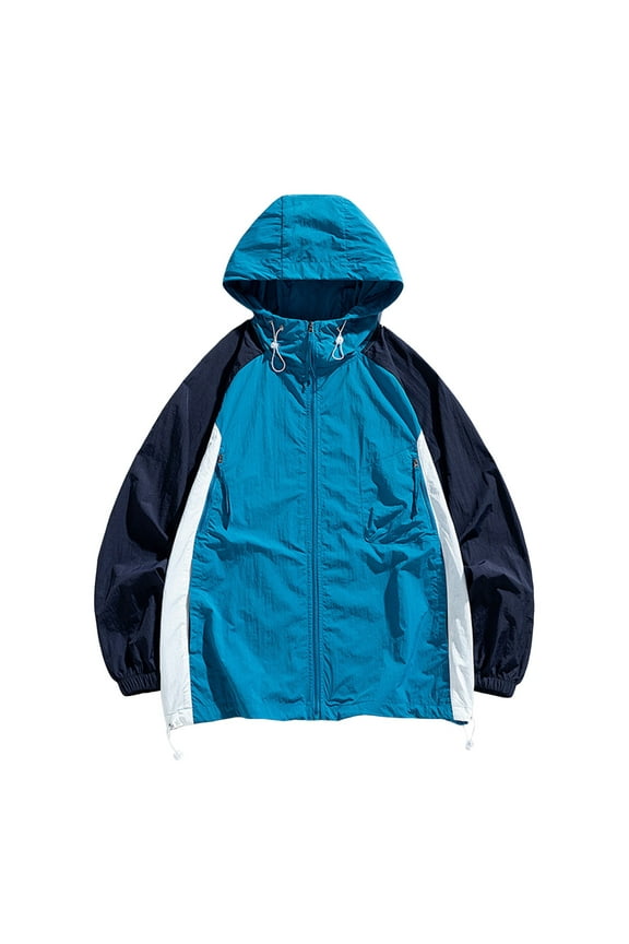 Mens Jackets Lightweight Breathable Ice Silk Sun Fishing Skin Coat Jacket for Men Blue XXXXL